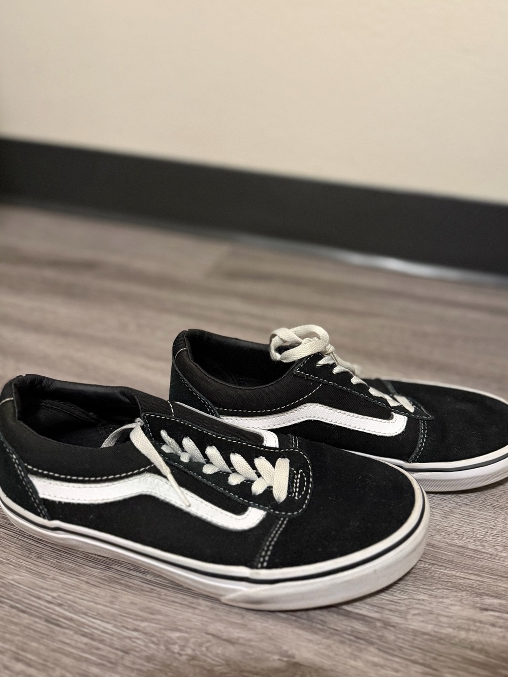 Vans Black and White Old Skool Low-Top Sneakers